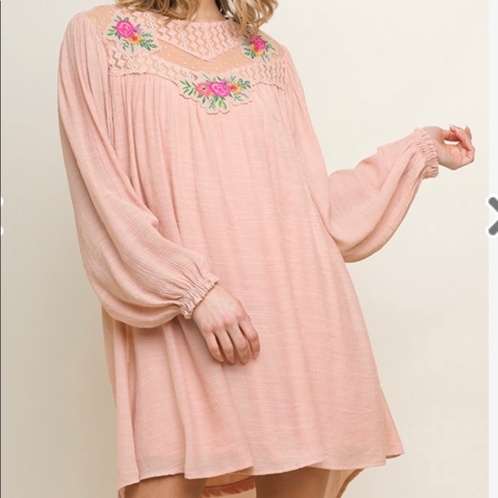 Umgee - Puff Sleeve Keyhole Dress/Tunic